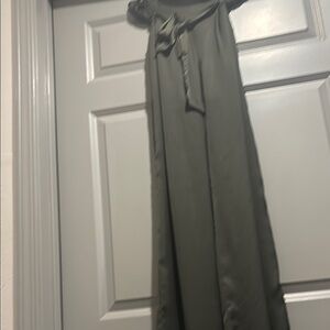 JLUXLABEL Olive Green Flare Dress Pants